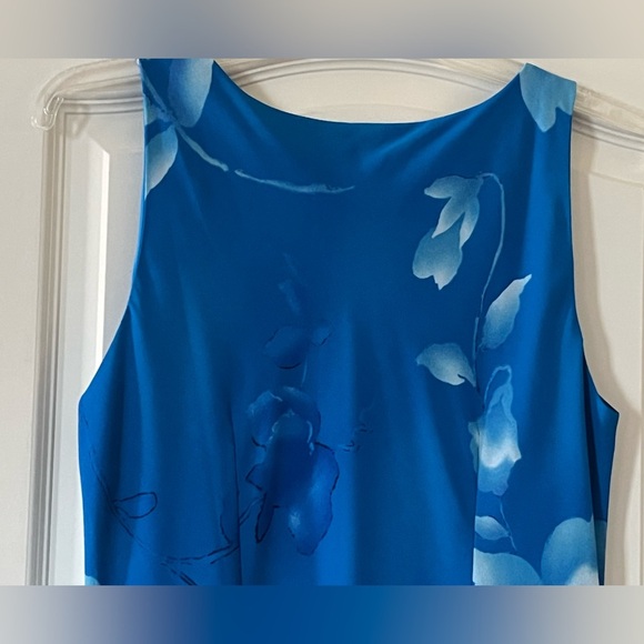 Positive Attitude Beautiful Blue Floral Sleeveless Maxi Dress Women’s size 16 - Picture 7 of 16